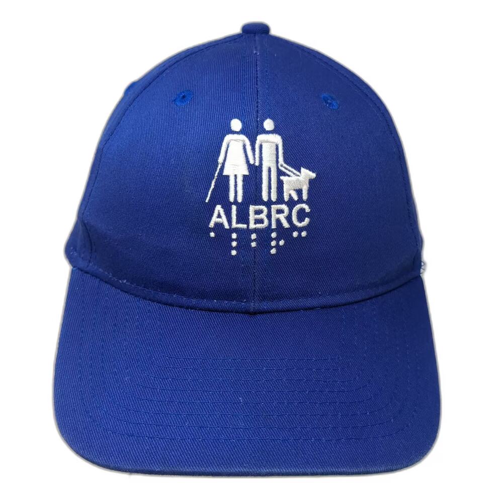 Hit Baseball Cap Blue White ALBRC Guide Dog Braille Cotton OS Hat Strapback